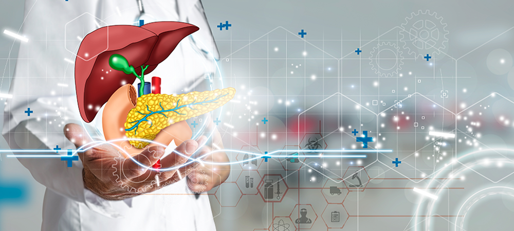 Surgeons use HoloCare’s mixed reality platform to visualise a patient’s liver.  
